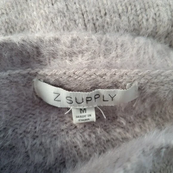 Z Supply Alexa Eyelash Pullover Sweater Gray M - Picture 12 of 14